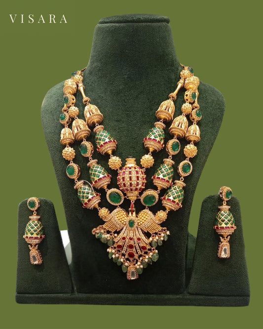 Multicolour Oval Necklace Set