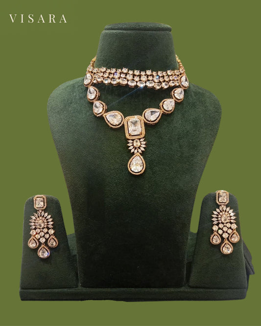 Teardrop Layered Choker Necklace Set