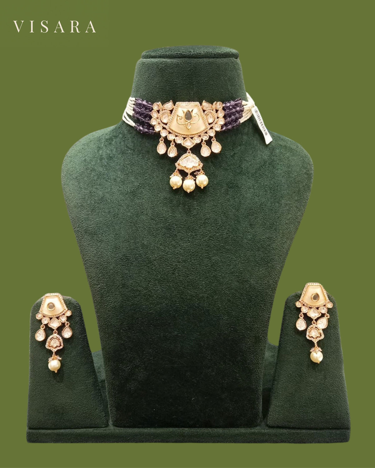 Deep Purple Antique Finish Choker Set