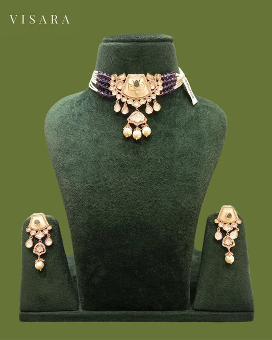 Deep Purple Antique Finish Choker Set